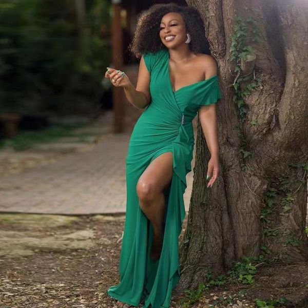 african prom dresses side split chiffon long maid of honor dress sash off shoulder zipper back cocktail party evening vestidos, Black
african prom dresses side split chiffon long maid of honor dress sash off shoulder zipper back cocktail party evening vestidos, Black