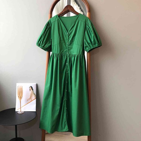 women's t-shirt temperament v-neck long 2021 summer green white vestidos french bubble sleeve qjn6
women's t-shirt temperament v-neck long 2021 summer green white vestidos french bubble sleeve qjn6