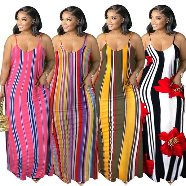 3xl 4xl women maxi dresses plus size striped one-piece dress casual slip loose floor-length skirts beach wear summer clothes bigger sizes lo, Black;gray
3xl 4xl women maxi dresses plus size striped one-piece dress casual slip loose floor-length skirts beach wear summer clothes bigger sizes lo, Black;gray