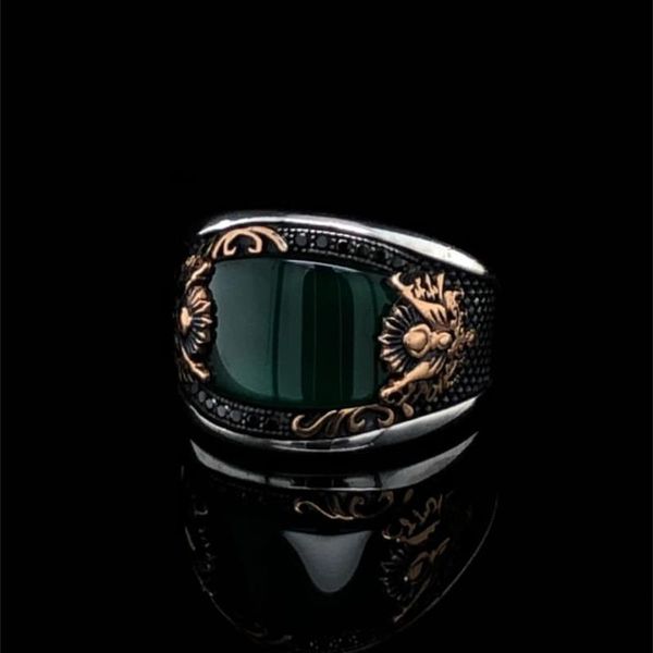 cluster rings 925k green agate side black zircon stone handmade masterwork ring authentic sterling silver antique turkish master hand men, Golden;silver
cluster rings 925k green agate side black zircon stone handmade masterwork ring authentic sterling silver antique turkish master hand men, Golden;silver