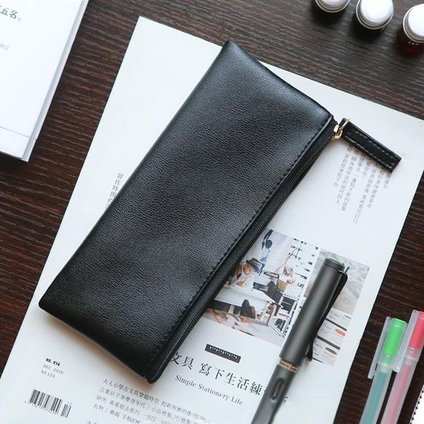 business card files 1 piece classic pu pencil bag style makeup pouch pen bag-black color school supplies
business card files 1 piece classic pu pencil bag style makeup pouch pen bag-black color school supplies
