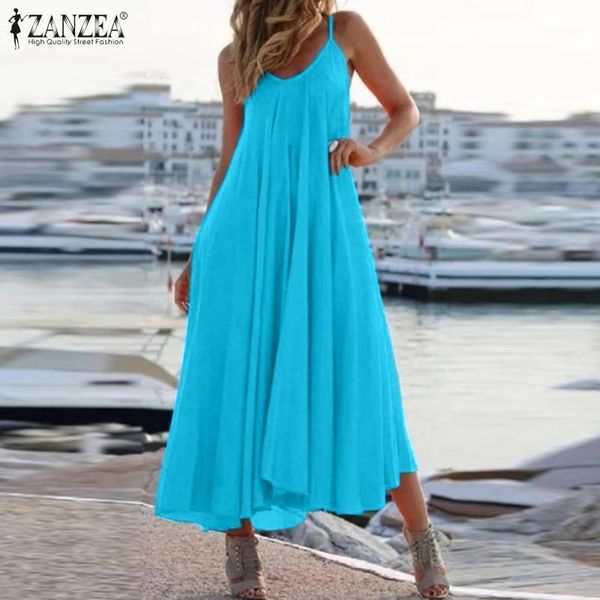 women 2021 summer beach midi dress holiday party swing dresses plus size zanzea fashion sleeveless robe lady v neck vestido casual, Black;gray
women 2021 summer beach midi dress holiday party swing dresses plus size zanzea fashion sleeveless robe lady v neck vestido casual, Black;gray
