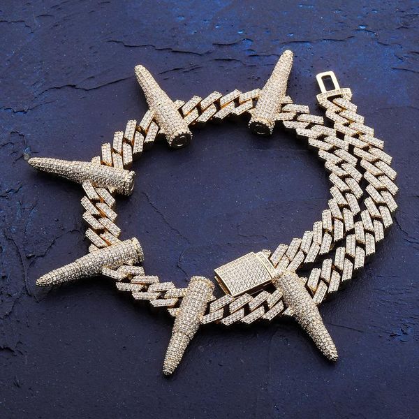 hip hop paved + cz zircon bling out rivets shape cuban chain necklace for men rapper punk personality jewelry chains, Silver
hip hop paved + cz zircon bling out rivets shape cuban chain necklace for men rapper punk personality jewelry chains, Silver