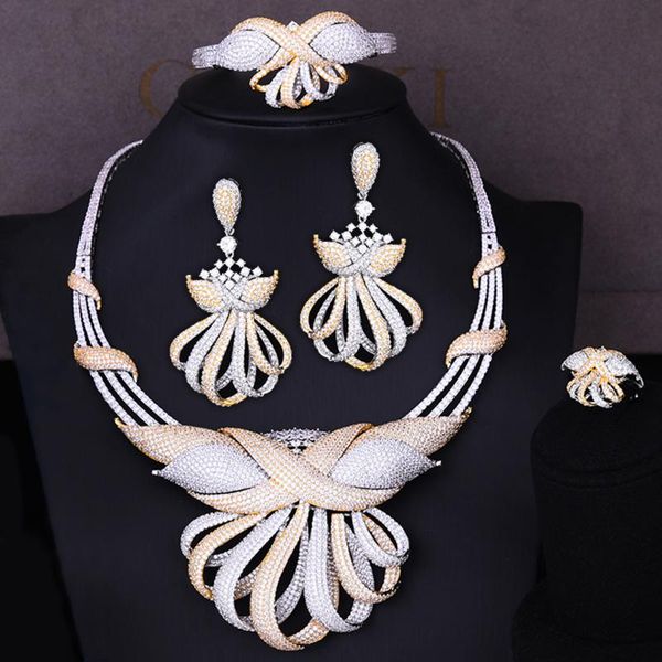 earrings & necklace blachette noble super luxury lines cross african 4pcs bridal zircon cz jewelry sets for women weddingdubai nigeria party, Silver
earrings & necklace blachette noble super luxury lines cross african 4pcs bridal zircon cz jewelry sets for women weddingdubai nigeria party, Silver