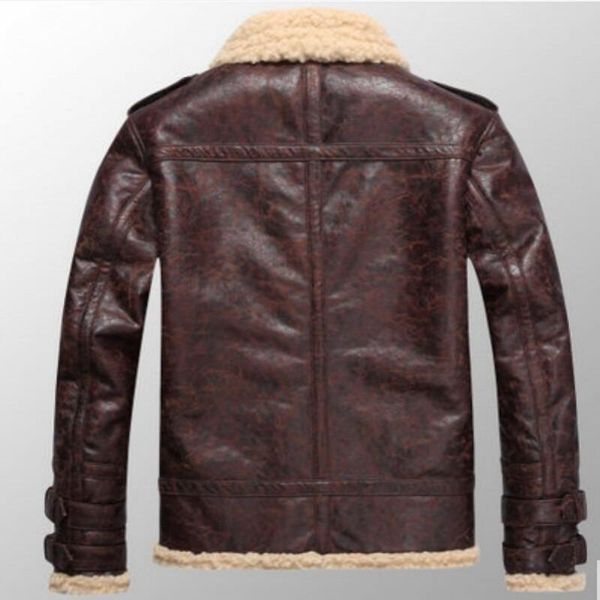 men's jackets brand fashion mens vintage leather lamb fur fleece bomber flight coats male winter warm lining zipper, Black;brown
men's jackets brand fashion mens vintage leather lamb fur fleece bomber flight coats male winter warm lining zipper, Black;brown