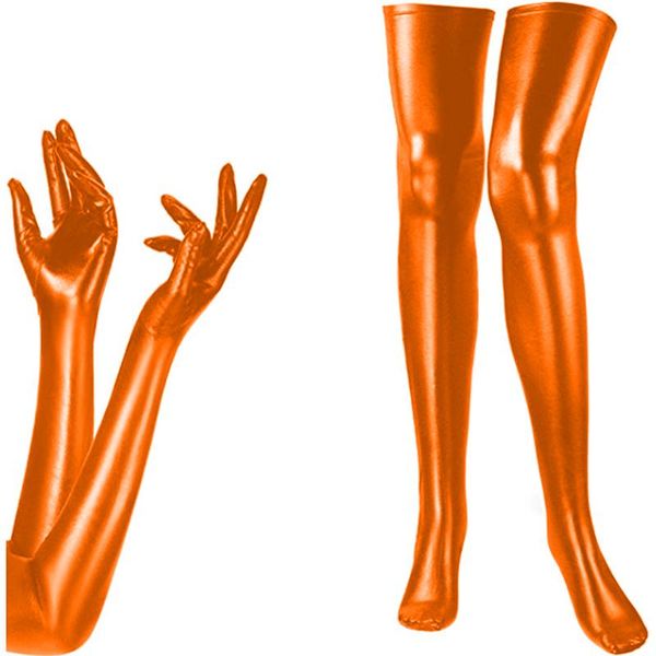 five fingers gloves women shiny metallic leather long and wet look thigh high stockings pole dance clubwear erotic cosplay, Blue;gray
five fingers gloves women shiny metallic leather long and wet look thigh high stockings pole dance clubwear erotic cosplay, Blue;gray