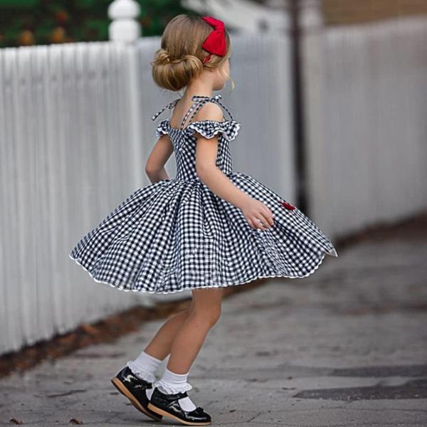 fashion girl dress off shoulder straps sundress children plaid bow knot swing flared formal clothes kids princess party girl's dresses, Red;yellow
fashion girl dress off shoulder straps sundress children plaid bow knot swing flared formal clothes kids princess party girl's dresses, Red;yellow
