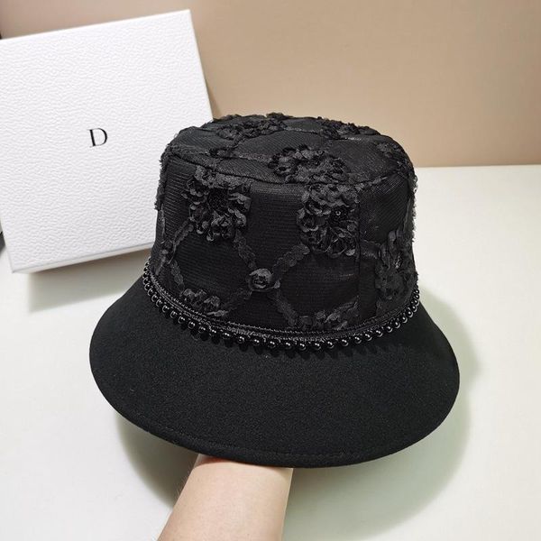 stingy brim hats winter for women wool fedoras female bucket hat british retro fisherman elegant lady black pearl sequin tide cap, Blue;gray
stingy brim hats winter for women wool fedoras female bucket hat british retro fisherman elegant lady black pearl sequin tide cap, Blue;gray
