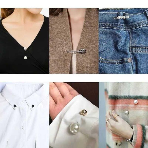 pins, brooches sweater shawl clip double faux pearl waist pants extender safety pins, Gray
pins, brooches sweater shawl clip double faux pearl waist pants extender safety pins, Gray