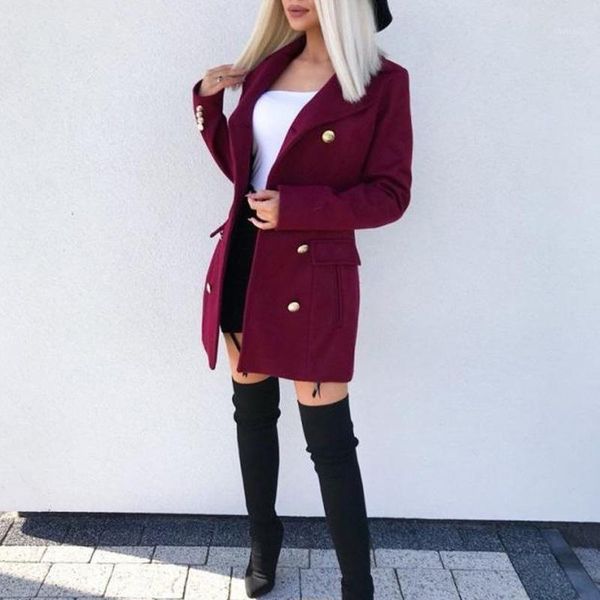 women's wool & blends women fashion long sleeve woolen coat lapel solid color jacket basic double breasted warm slim fits cardigan, Black
women's wool & blends women fashion long sleeve woolen coat lapel solid color jacket basic double breasted warm slim fits cardigan, Black