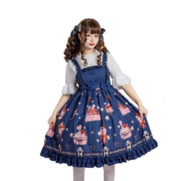 women's t-shirt summer japan lolita kawaii women strap dress 2021 gothic cute strawberry vintage lace soft girls cosplay party sus, White
women's t-shirt summer japan lolita kawaii women strap dress 2021 gothic cute strawberry vintage lace soft girls cosplay party sus, White