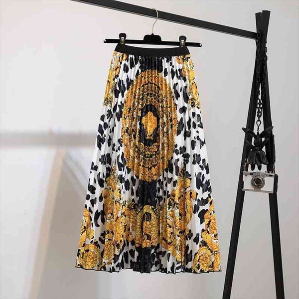 summer fashion brand print pleated skirts womens high waist elastic midi long skirt girls party rok jupe femme a-line, Black
summer fashion brand print pleated skirts womens high waist elastic midi long skirt girls party rok jupe femme a-line, Black