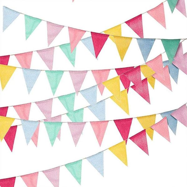 party decoration 4m 12 vintage flags colorful jute linen pennant birthday bunting banners wedding hanging banner garland for home decor 
party decoration 4m 12 vintage flags colorful jute linen pennant birthday bunting banners wedding hanging banner garland for home decor