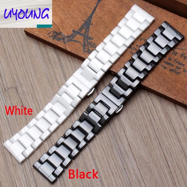 watch bands uyoung 22mm silver depolyment buckle black and white ceramics bracelets common, Black;brown
watch bands uyoung 22mm silver depolyment buckle black and white ceramics bracelets common, Black;brown
