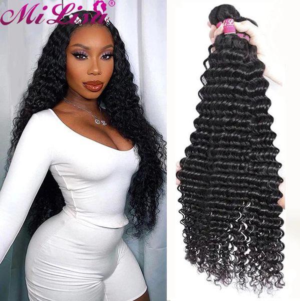 human hair bulks deep wave bundles mi lisa huma extension brazilian weaving 28 30 inch curly 3 4 deal remy extensions, Black
human hair bulks deep wave bundles mi lisa huma extension brazilian weaving 28 30 inch curly 3 4 deal remy extensions, Black