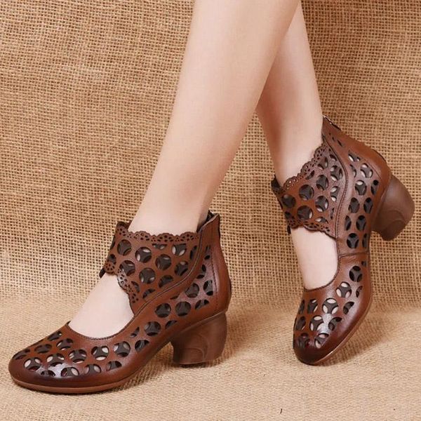 ethnic style leather thick heel sandals female spring and summer hollow soft sole mid-heel fashion retro mother shoes, Black
ethnic style leather thick heel sandals female spring and summer hollow soft sole mid-heel fashion retro mother shoes, Black