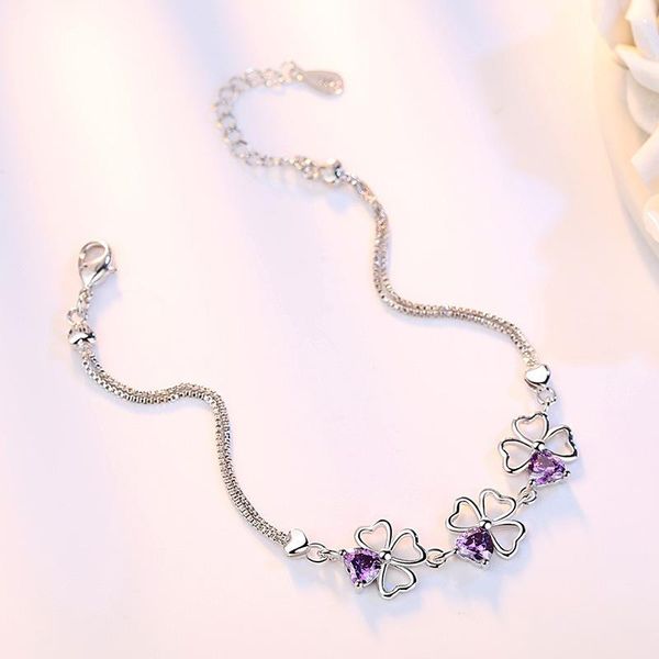 charm bracelets purple crystal bracelet silver plated charms lucky leaf clover heart for women & bangles o237, Golden;silver
charm bracelets purple crystal bracelet silver plated charms lucky leaf clover heart for women & bangles o237, Golden;silver