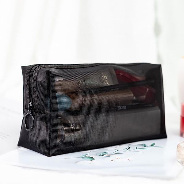 storage bags 1pc black mesh cosmetic bag zipper women men travel make up makeup case pouch toiletry organizer
storage bags 1pc black mesh cosmetic bag zipper women men travel make up makeup case pouch toiletry organizer