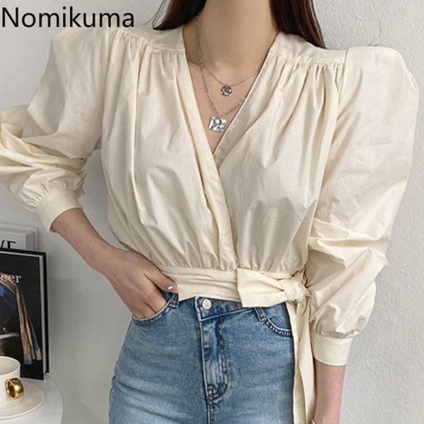 nomikuma bow bandage slim waist short blouse puff sleeve v-neck korean women shirt spring summer new blusas 6g103 210427, White
nomikuma bow bandage slim waist short blouse puff sleeve v-neck korean women shirt spring summer new blusas 6g103 210427, White