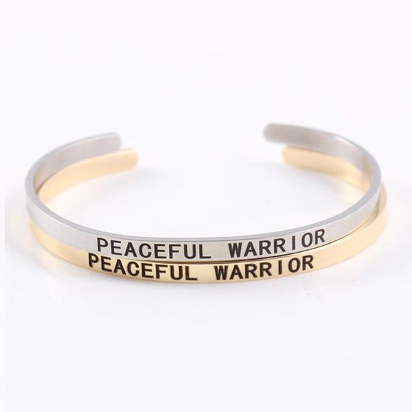 bangle 3 color titanium stainless steel peaceful warrior open cuff bangles bracelet for men women fashion jewelry, Black
bangle 3 color titanium stainless steel peaceful warrior open cuff bangles bracelet for men women fashion jewelry, Black