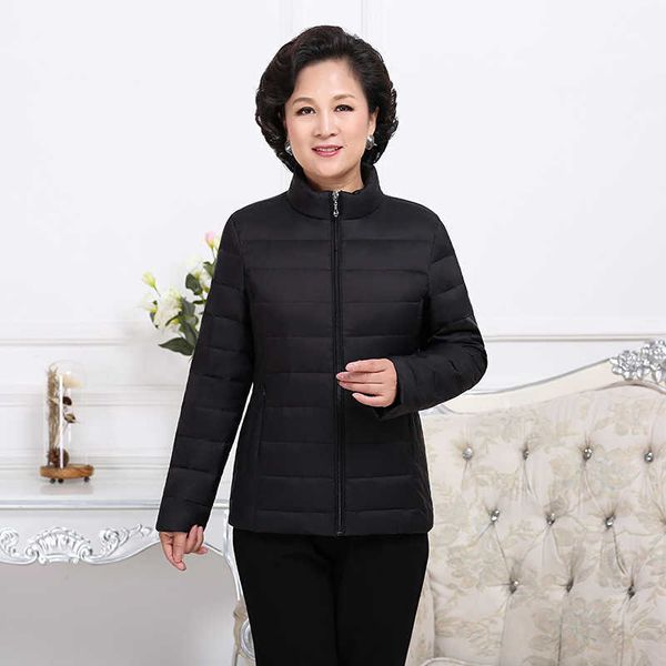 middle aged and elderly women's spring wear light standing collar down et short middle fat mother's coat large size
middle aged and elderly women's spring wear light standing collar down et short middle fat mother's coat large size