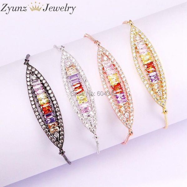 link, chain 10pcs zyz338-0316 fashion women bracelet mix color rainbow cz cubic zirconia oval bar charm bracelets bangles jewelry, Black
link, chain 10pcs zyz338-0316 fashion women bracelet mix color rainbow cz cubic zirconia oval bar charm bracelets bangles jewelry, Black