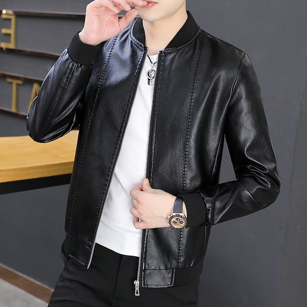 fashion mens leather short jacket motorcycle outdoor warm coat faux outwear, Blue;black
fashion mens leather short jacket motorcycle outdoor warm coat faux outwear, Blue;black