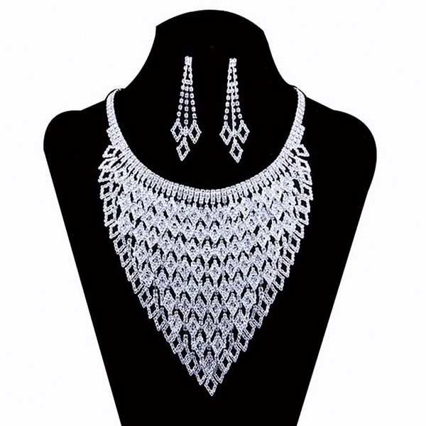 earrings & necklace 2021 wedding jewellery set austrian crystal bridal jewelry sets for women long tassel statement necklace/earrings #n139, Silver
earrings & necklace 2021 wedding jewellery set austrian crystal bridal jewelry sets for women long tassel statement necklace/earrings #n139, Silver