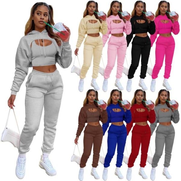 women's tracksuits fast winter clothes for woman fashion long sleeve 3 piece set thick sweatpants and hoodie, Gray
women's tracksuits fast winter clothes for woman fashion long sleeve 3 piece set thick sweatpants and hoodie, Gray