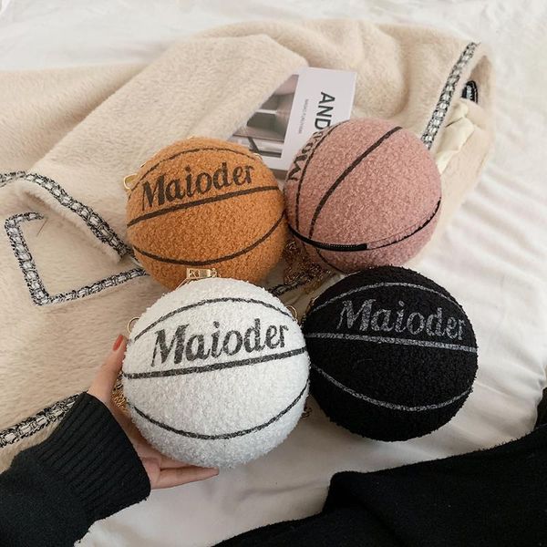 women plush basketball bag shoulder crossbody bag girls letter print handbag ladies personality ball purses chain bags female
women plush basketball bag shoulder crossbody bag girls letter print handbag ladies personality ball purses chain bags female