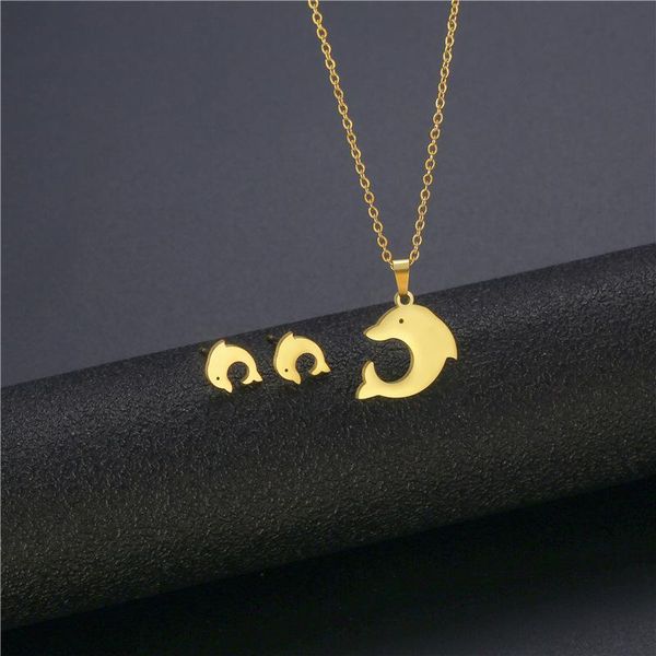 pendant necklaces stainless steel jumping dolphin whale chain necklace sets choker for women collier femme lucky animal fish tail jewelry, Silver
pendant necklaces stainless steel jumping dolphin whale chain necklace sets choker for women collier femme lucky animal fish tail jewelry, Silver