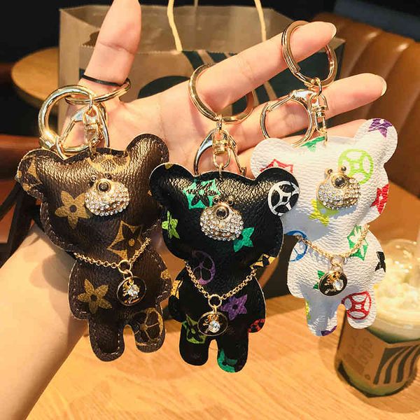 2021 fashion keychain creative high-end leather pu men and women lovers cute bear key chain car pendant gift, Silver
2021 fashion keychain creative high-end leather pu men and women lovers cute bear key chain car pendant gift, Silver