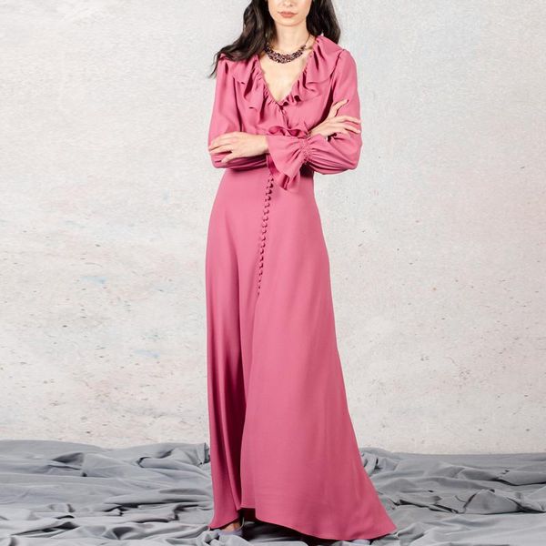 casual dresses zhixun french v-neck irregular long single breasted thin elegant dress sleeve makings platycodon spring, Black;gray
casual dresses zhixun french v-neck irregular long single breasted thin elegant dress sleeve makings platycodon spring, Black;gray