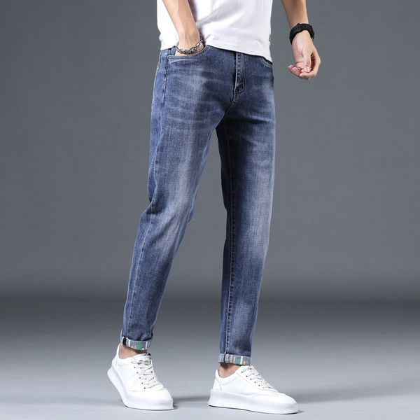 new spring and autumn korean fashion casual pants elastic straight slim men's jeans, Blue
new spring and autumn korean fashion casual pants elastic straight slim men's jeans, Blue
