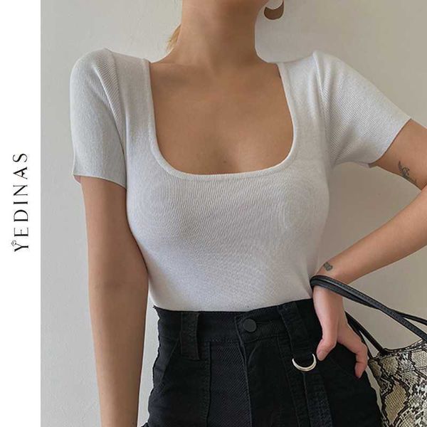 yedinas summer t-shirt women casual slim shirt short sleeve ee femme square collar ight vintage basic ee ops 210527, White
yedinas summer t-shirt women casual slim shirt short sleeve ee femme square collar ight vintage basic ee ops 210527, White