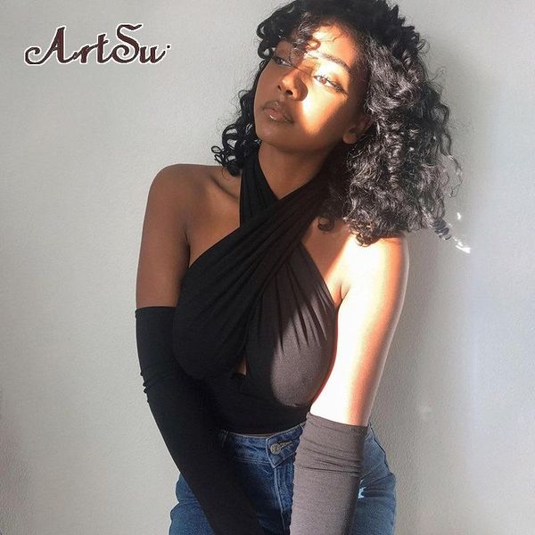 women's t-shirt cross halter backless crop women street fashion black blue woman tshirts with gloves spring 2021 61454, White
women's t-shirt cross halter backless crop women street fashion black blue woman tshirts with gloves spring 2021 61454, White