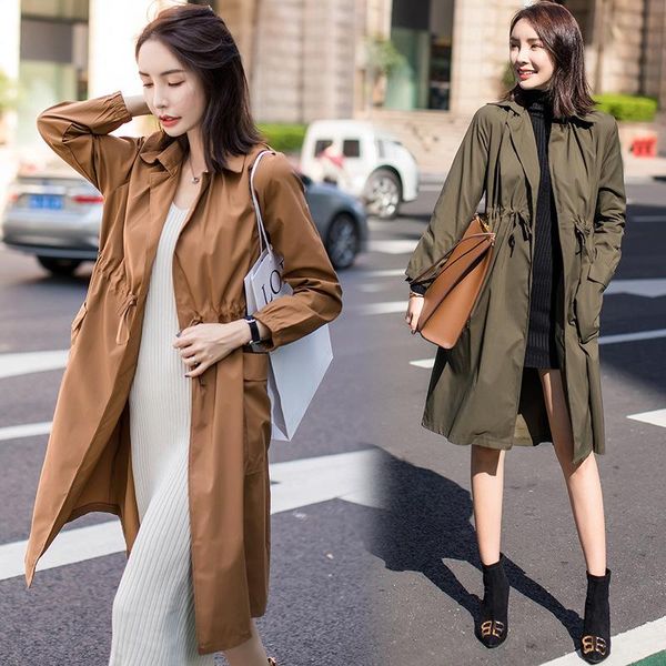 women's trench coats ladies casual coat 2021 spring fashion windbreaker autumn long lapel single-breasted elastic waist elegant outerwe, Tan;black
women's trench coats ladies casual coat 2021 spring fashion windbreaker autumn long lapel single-breasted elastic waist elegant outerwe, Tan;black