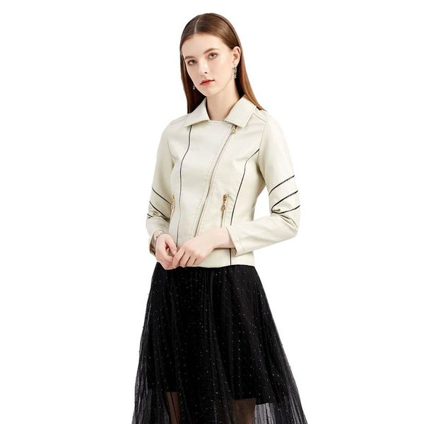 women's faux leather jacket long-sleeved street autumn and winter short style regular version to keep leisure and cool, solid color poc, Black
women's faux leather jacket long-sleeved street autumn and winter short style regular version to keep leisure and cool, solid color poc, Black