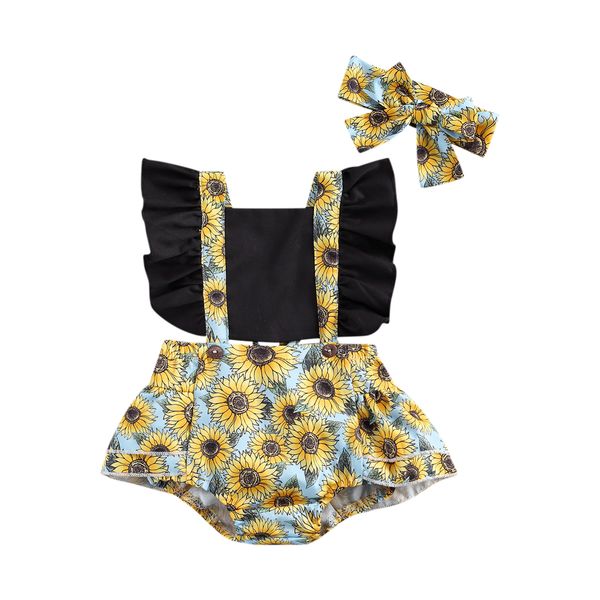 0-24m newborn baby girls boys bodysuits sunflowers print ruffles short sleeve backless jumpsuits headband, White
0-24m newborn baby girls boys bodysuits sunflowers print ruffles short sleeve backless jumpsuits headband, White