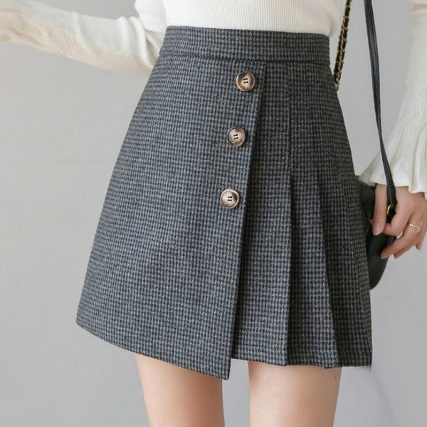korean preppy style plaid high waist pleated mini skirt women 2021 new autumn winter woolen skirts female casual skirt, Black
korean preppy style plaid high waist pleated mini skirt women 2021 new autumn winter woolen skirts female casual skirt, Black