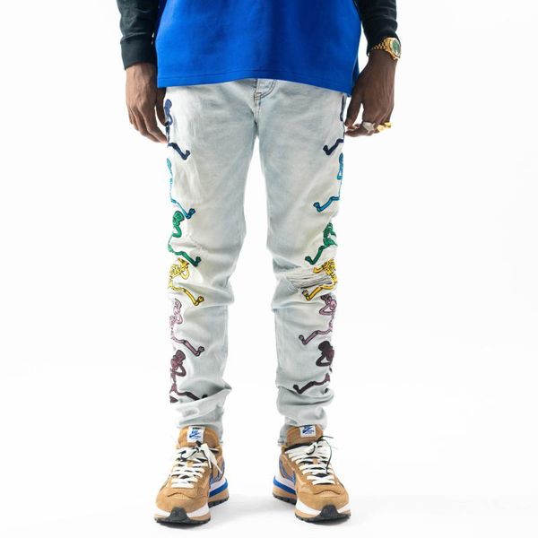 men's jeans embroidery hole skinny light blue denim men high street punk rock ripped distress plus size
men's jeans embroidery hole skinny light blue denim men high street punk rock ripped distress plus size