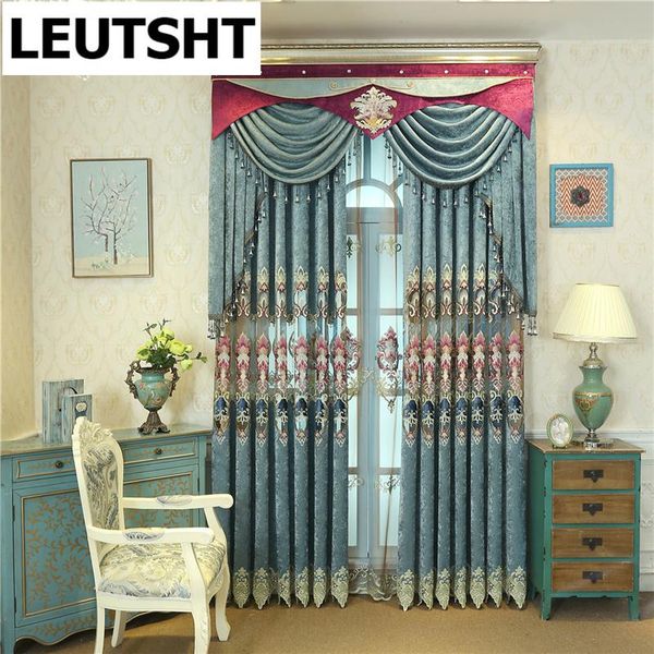 blue classic european and american luxury embroidery high shade curtains with high-grade voile curtain for bedroom living room & drapes
blue classic european and american luxury embroidery high shade curtains with high-grade voile curtain for bedroom living room & drapes