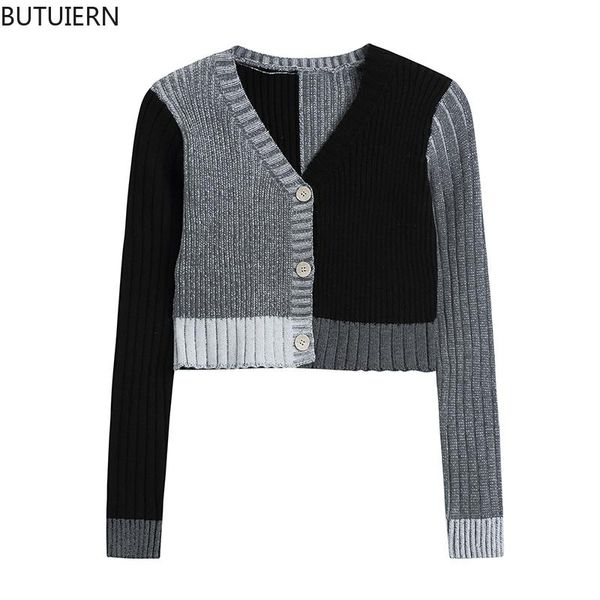 women's knits & tees cardigan crop sweater women 2021 irregular patchwork spliced long sleeve v neck streetwear slim knitwear elegant c, White
women's knits & tees cardigan crop sweater women 2021 irregular patchwork spliced long sleeve v neck streetwear slim knitwear elegant c, White