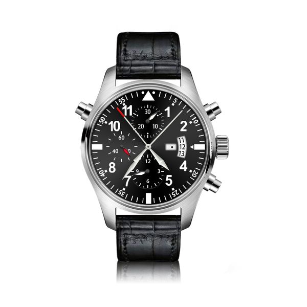men's luxury quartz watch requin pilot's collection requin brand 377709 silver white stainless steel case leather strap six hands, Slivery;brown
men's luxury quartz watch requin pilot's collection requin brand 377709 silver white stainless steel case leather strap six hands, Slivery;brown