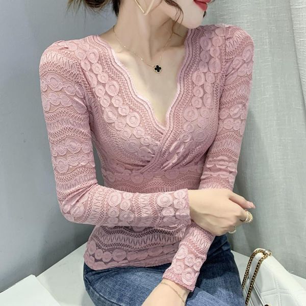 women's t-shirt 2021 autumn v-neck fashion casual long sleeve hollow out lace plus size women clothing, White
women's t-shirt 2021 autumn v-neck fashion casual long sleeve hollow out lace plus size women clothing, White