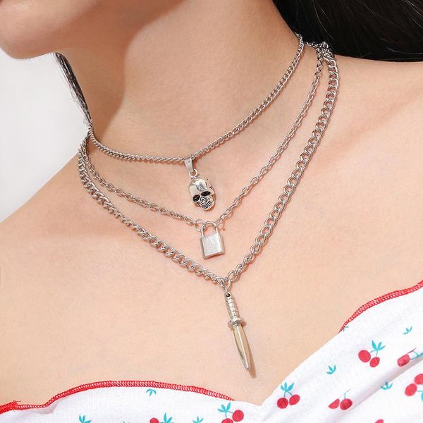 3pcs/set women necklaces set retro lock dagger pendant clavicle chain silver color necklace party female jewelry gift chokers, Golden;silver
3pcs/set women necklaces set retro lock dagger pendant clavicle chain silver color necklace party female jewelry gift chokers, Golden;silver
