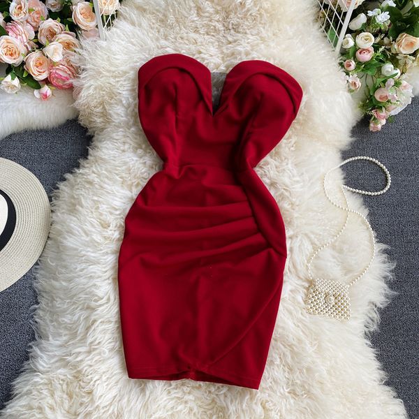 spring summer strapless bodycon dress women party open back high waist slim green/red/black mini vestidos new fashion 2021, Black;gray
spring summer strapless bodycon dress women party open back high waist slim green/red/black mini vestidos new fashion 2021, Black;gray