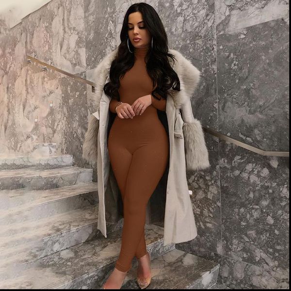 active solid black white brown women jumpsuits body casual sportswear turtleneck leggings bodycon club party overalls
active solid black white brown women jumpsuits body casual sportswear turtleneck leggings bodycon club party overalls
