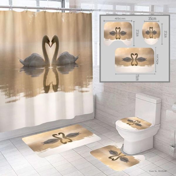 shower curtains fashion swan curtain 4-piece set of 3d digital printing home waterproof creative animal
shower curtains fashion swan curtain 4-piece set of 3d digital printing home waterproof creative animal