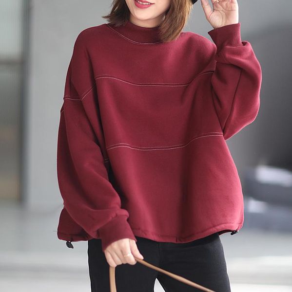 women's hoodies & sweatshirts fleece sweatshirt women autumn winter loose spliced solid color turtleneck full sleeve casual tees office, Black
women's hoodies & sweatshirts fleece sweatshirt women autumn winter loose spliced solid color turtleneck full sleeve casual tees office, Black